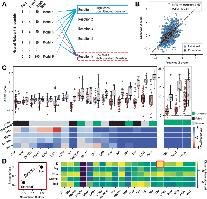 Fig. 3: Machine learning enables the rapid design of artificial environments to synthesize previously unattainable membrane proteins.