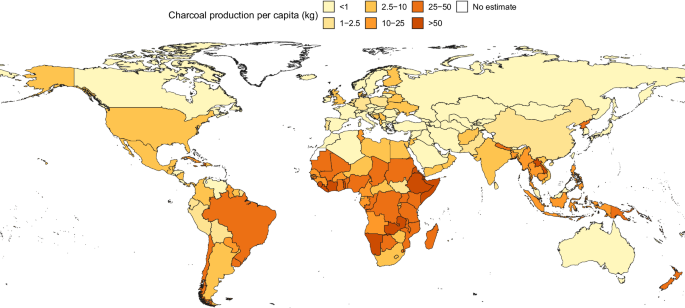 Fig. 7: Estimated charcoal production per capita (kg).