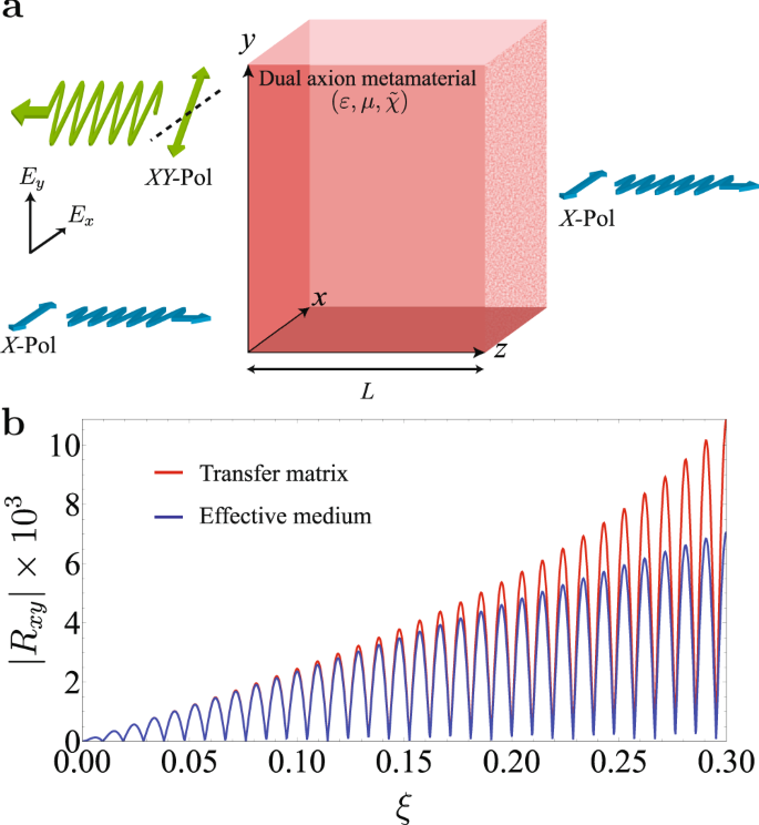 Fig. 2: Probing the response of the dual axion medium to the incident plane waves.
