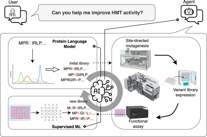 Fig. 1: Overview of the generalized platform for autonomous protein engineering.