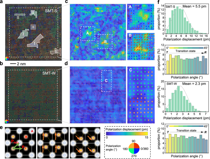 Fig. 3: Local structures of SMT ceramics at various regions.