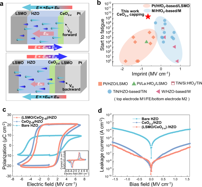 Fig. 3: Effects of the HZO capacitor architecture on the electric performances.