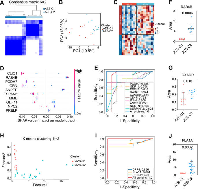 Fig. 7: The EV N-glycopeptide signatures of seminal plasma show AZS subtypes.