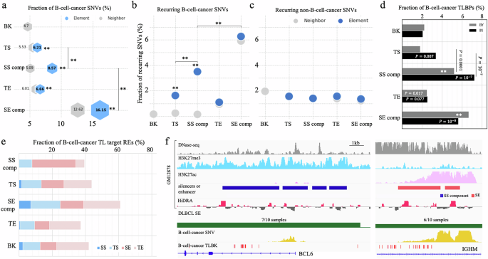 Fig. 5: Enrichment of B-cell-cancer variants in GM12878 SSs.