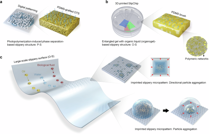 Fig. 1: Conceptual images of slippery architected materials.