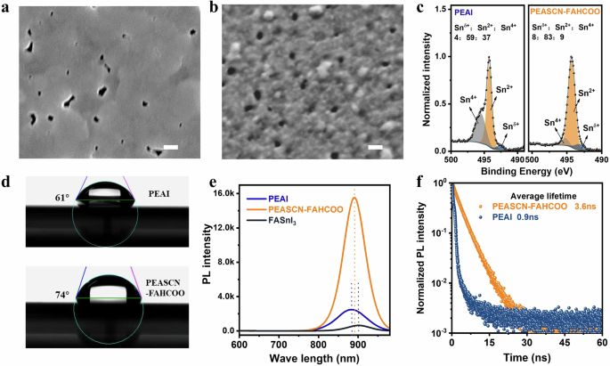 Fig. 2: Characterizations of perovskite films.