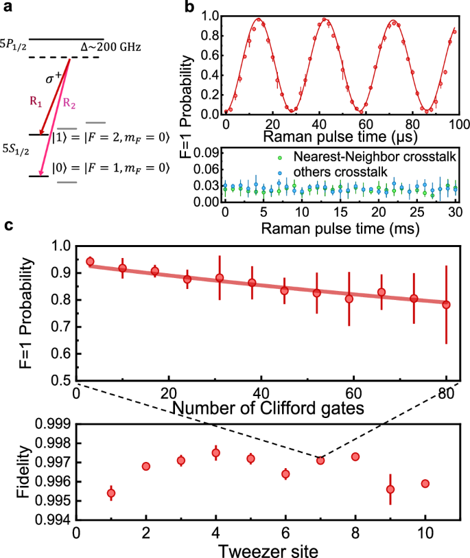 Fig. 2: Individual addressing of single-atom qubit arrays.