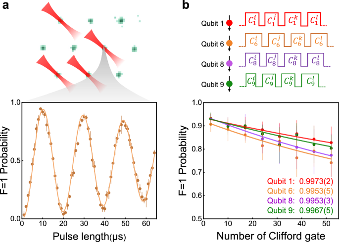 Fig. 4: Parallel RB on four arbitrary qubits.