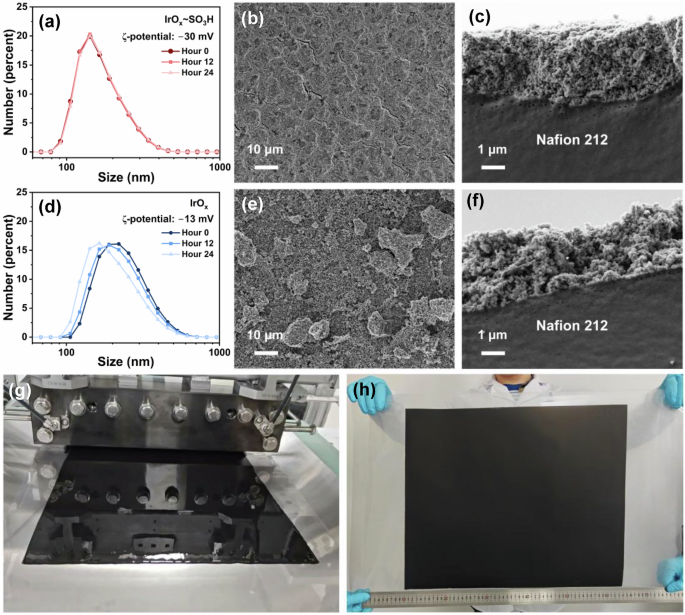 Fig. 5: Characterization and fabrication of large-scale MEA.