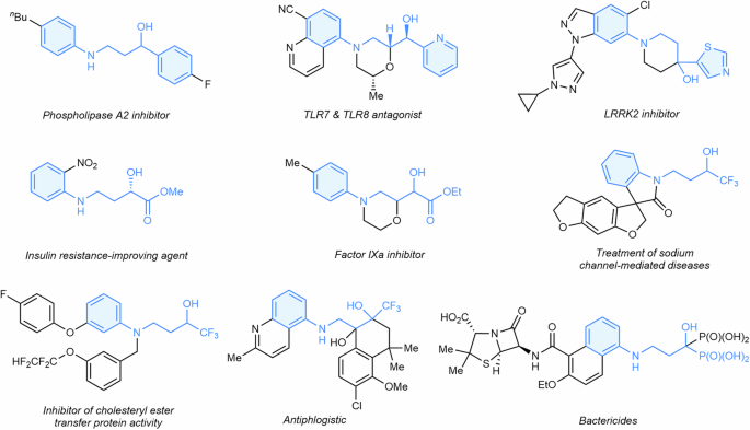 Fig. 1: 3-Arylamino alcohols as key structural components in drug development.