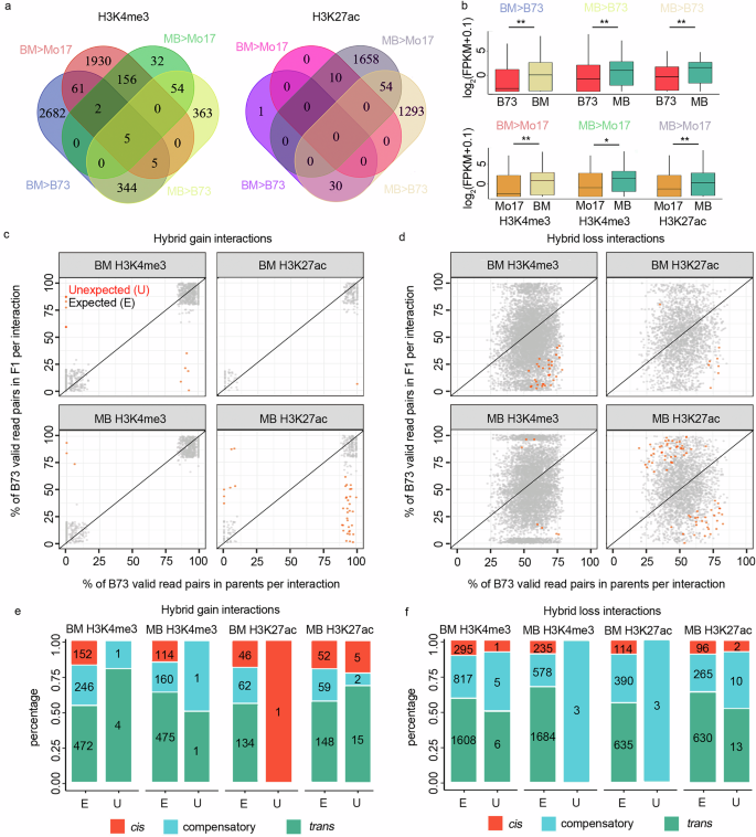 Fig. 4: Analysis of hybrid-associated interactions.