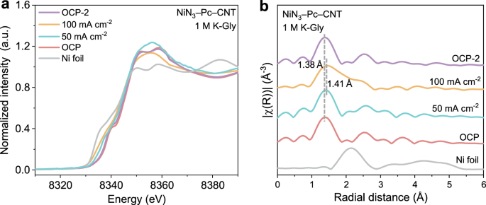 Fig. 5: In situ XAS measurements of Nickel molecular catalyst.