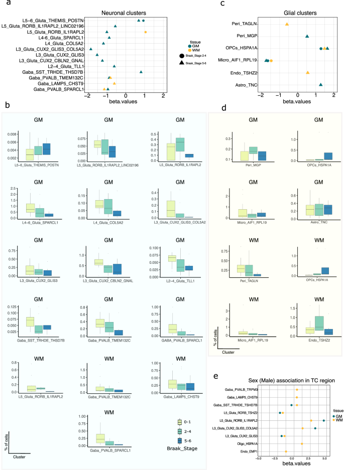 Fig. 2: AD trait association analysis of different cellular subtypes in the TC region.