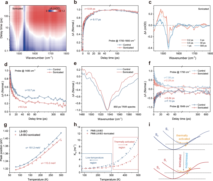 Fig. 4: Excited-state dynamics revealed by transient infrared (TRIR) spectroscopy.