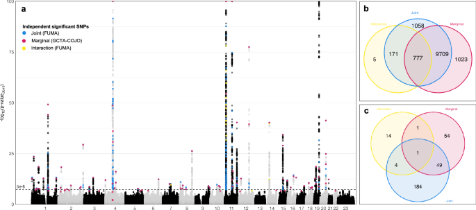 Fig. 2: Manhattan plot of the 25OHD genome-wide joint test in the UKB.