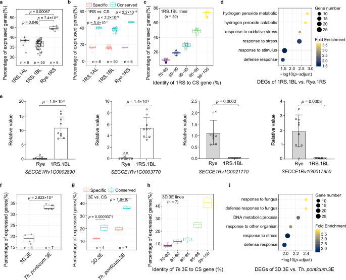 Fig. 3: Expression patterns of introgressed genes in wheat and their donor species.