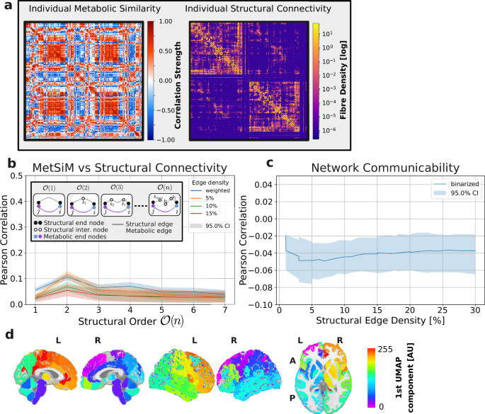 Fig. 5: Metabolic similarity and structural connectivity.
