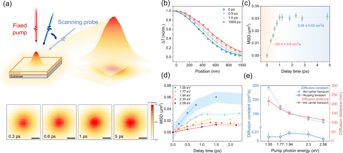 Fig. 2: Spatially resolved dynamics of photogenerated holes in Co3O4.