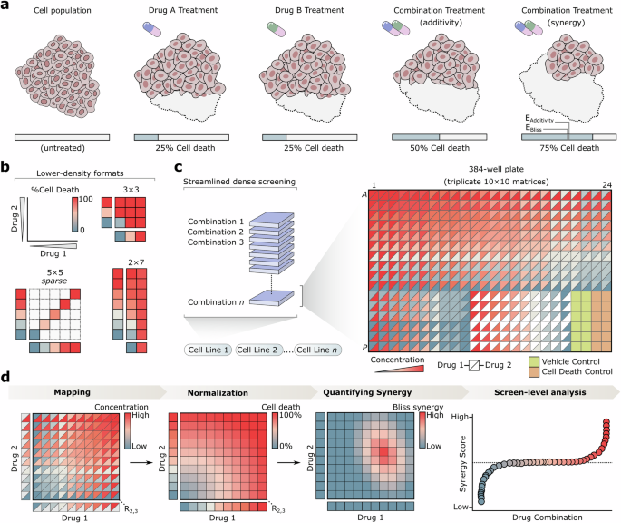 Fig. 1: The Combocat platform for dense drug combination screens.