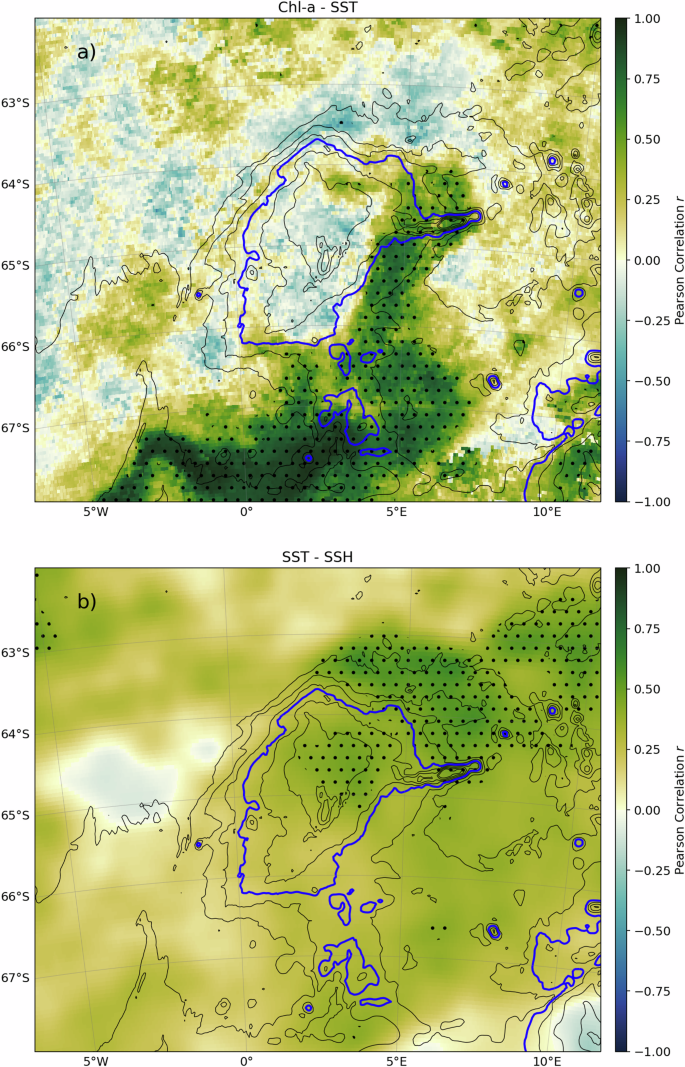 Fig. 3: Correlation maps of satellite variables.