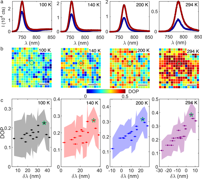 Fig. 3: Valley-selective steady-state PL emission at elevated temperatures.