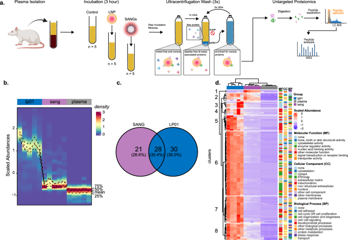 Fig. 7: Comparative proteomics profiling of individual nanoparticle platform coronas.