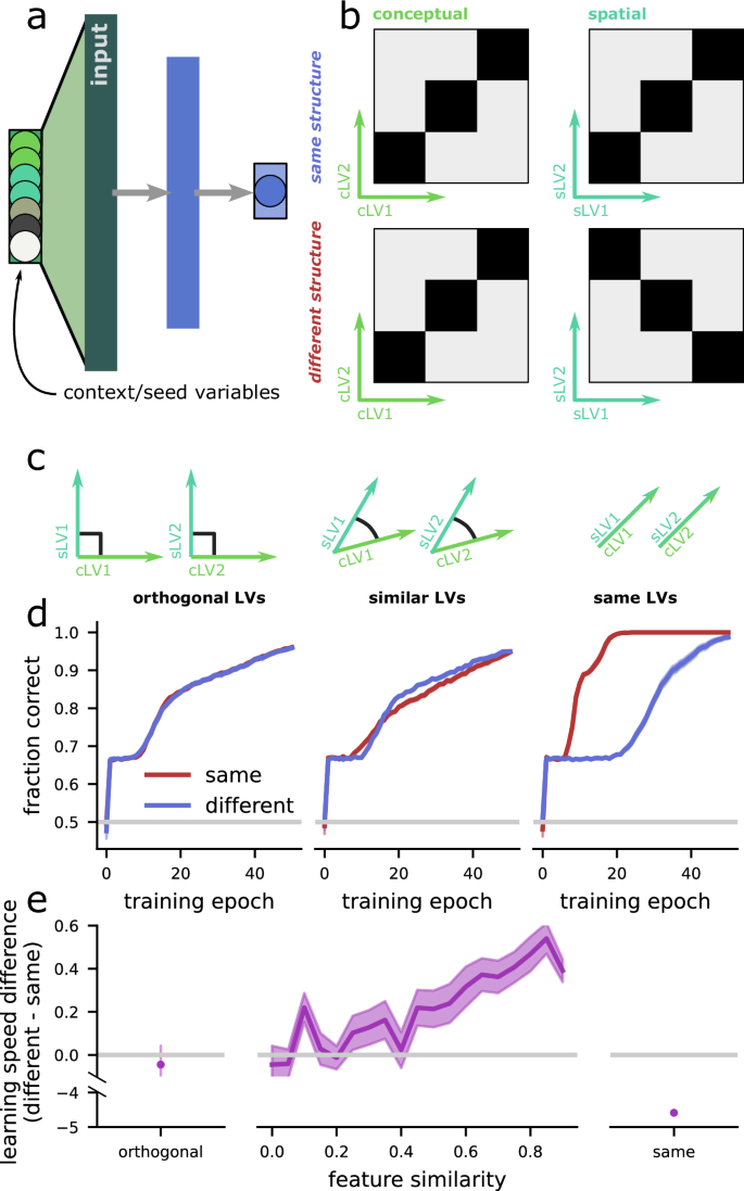 Fig. 6: Schematic and learning performance of the neural network across different input structures and tasks.