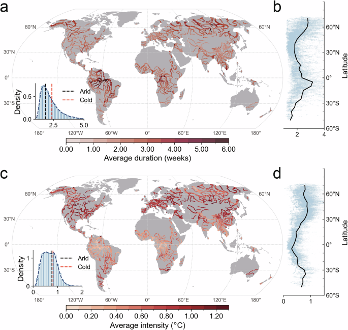 Fig. 1: Historical mean state of river heatwaves.