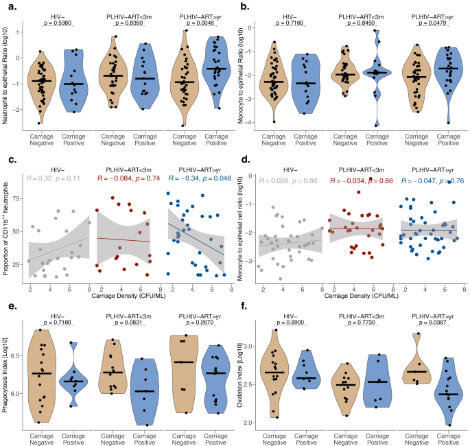 Fig. 7: Nasal inflammation is associated with pneumococcal carriage in PLHIV on long-term ART.