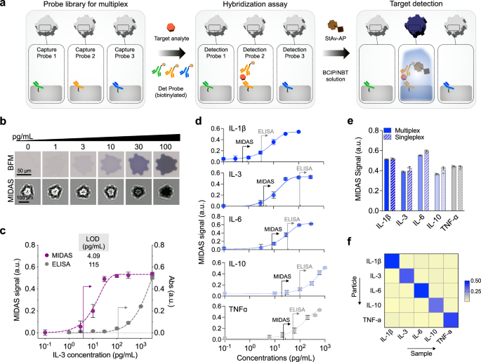 Fig. 4: Measurements of cytokines using the MIDAS assay.