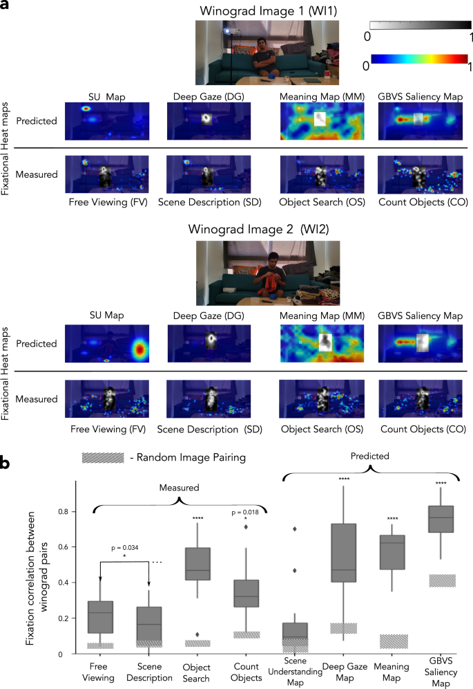 Fig. 4: Measured/Predicted fixation heat map correlations across Winograd pairs.