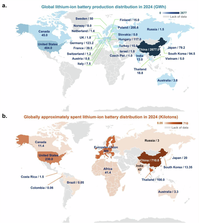 Fig. 1: Global overview of lithium-ion battery development in 2024.