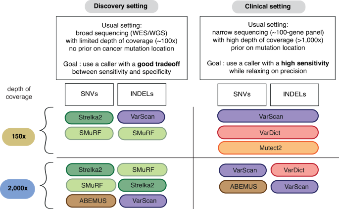 Fig. 6: Guidelines for variant calling in cell-free DNA samples.
