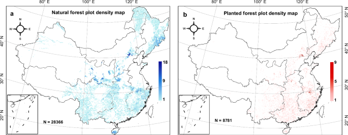Fig. 7: Spatial distribution of the forest plots collected and used in this study.