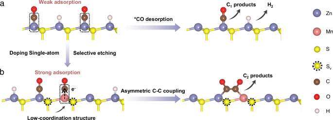Fig. 1: Schematic diagram showing regulatory effect of coordination environment on *CO adsorption.