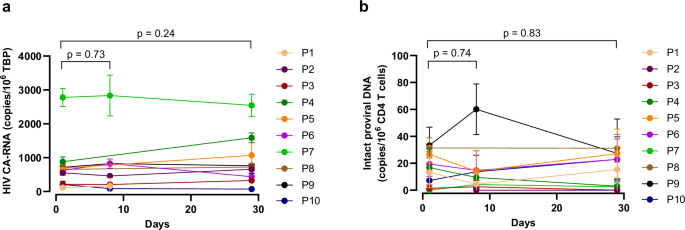 Fig. 6: Effect of a single 15 µg dose of IMC-M113V on the HIV reservoir.