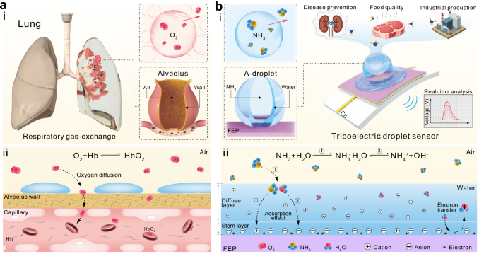 Fig. 1: Bioinspired triboelectric droplet sensor.