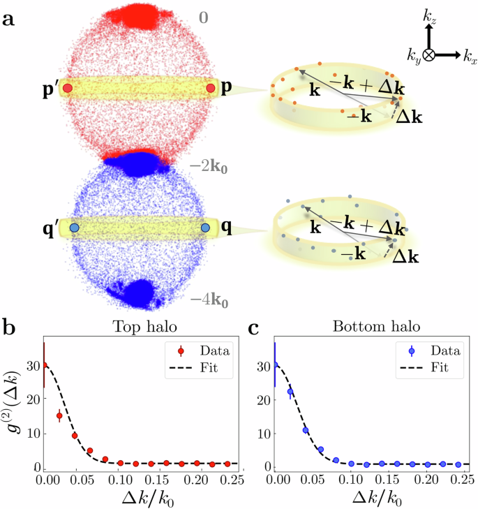 Fig. 2: Two-particle momentum correlations in scattering halos.
