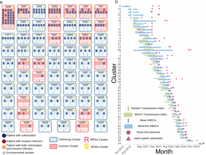Fig. 2: Transmission cluster characterization and source analysis.