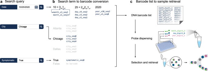 Fig. 2: Conversion of search query to operations on a molecular database.
