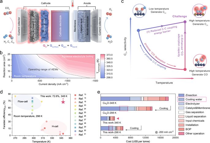Fig. 1: The effect of elevated temperature on the CO2RR.