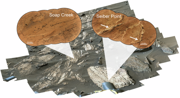 Fig. 2: In Beaver Falls, Ni was detected in both the primary mudstone and within cross-cutting Ca-sulfate veins.