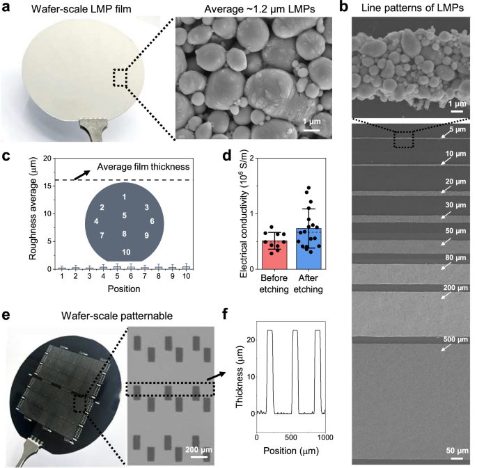 Fig. 2: Wafer-scale photopatterning of LMPs.