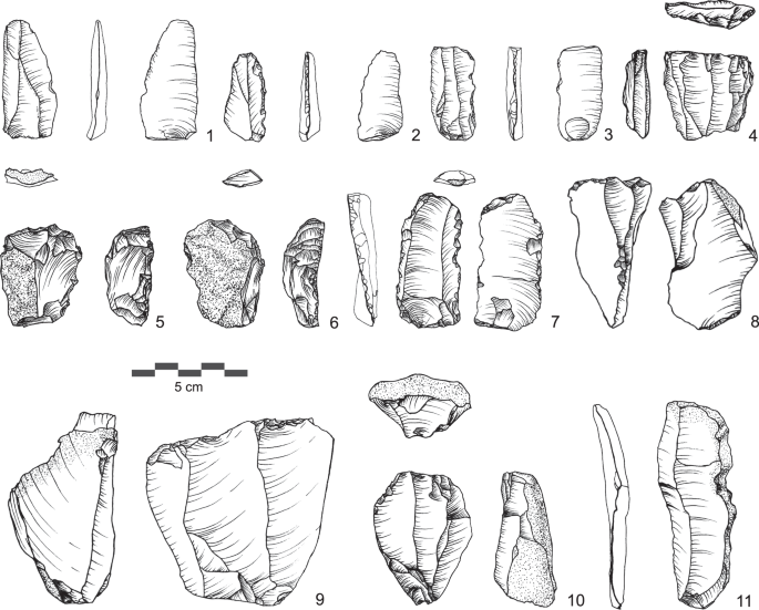 Fig. 6: Examples of lithic artifacts from AH Ia.