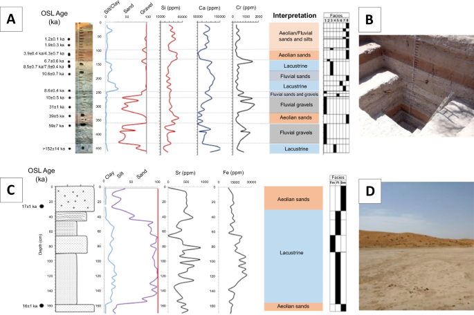 Fig. 8: Overview of palaeoenvironmental sections.