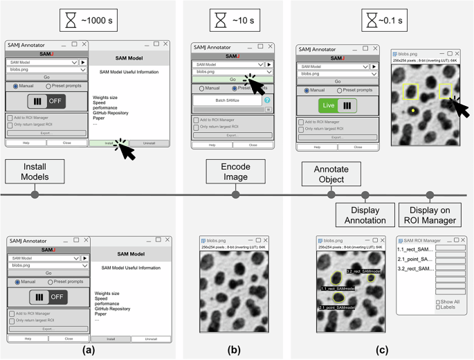 Fig. 1: SAMJ User Interface and Workflow with estimated time.