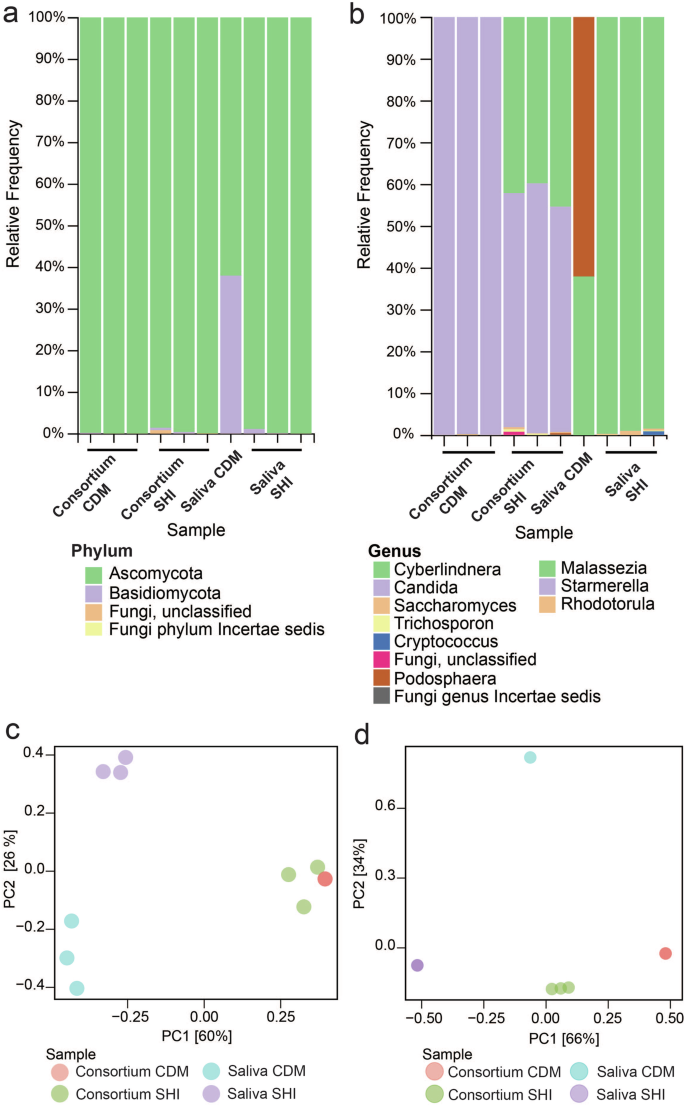 Fig. 5: Additional data examining the impact of CDM vs. SHI medium on culturing ex-vivo oral microbiomes.