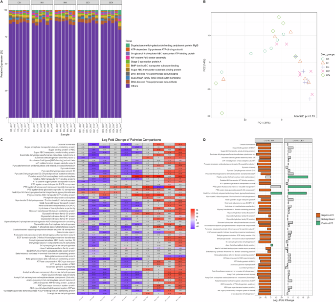 Fig. 6: Influence of different dietary fibres on the functional profile of caecal microbiota of chickens.
