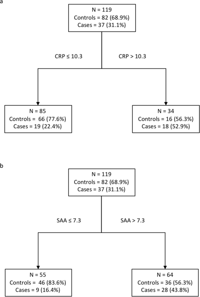Fig. 3: Classification trees (HER2− subjects).