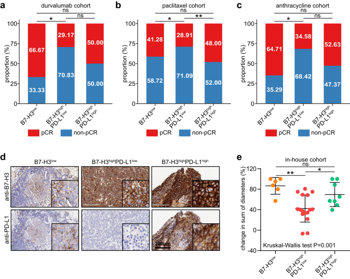 Fig. 5: Association between the B7-H3/PD-L1 classifier and therapeutic responses.